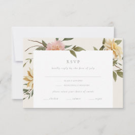 Wild Florals RSVP Card mit Entrée Choice Karte