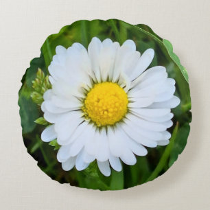 Wild Flower Rumänien – Botanische Makrofotografie Rundes Kissen