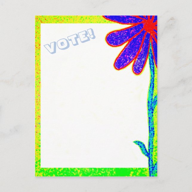 Wild Flower VOTE! Postkarte (Vorderseite)