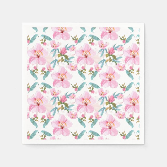 wild flowers cherry blooming garden serviette (Vorderseite)