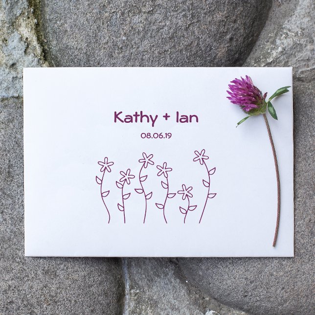 Wild Flowers with Branches and Leaves Design Gummistempel (Von Creator hochgeladen)