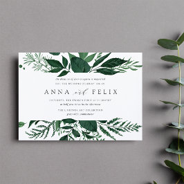Wild Forest | Emerald Green Botanical Wedding Einladung