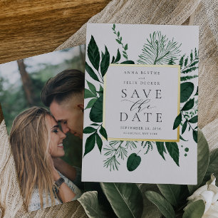 Wild Forest Foil Foto Save the Date Karte