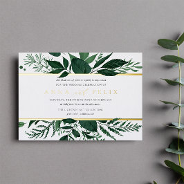 Wild Forest | Grüne Botanische Hochzeit Folieneinladung