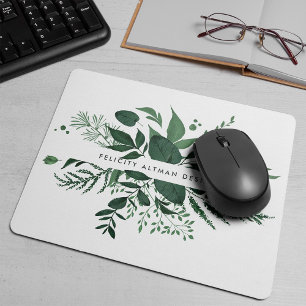 Wild Forest Grünes botanisches Personalisiert Mousepad