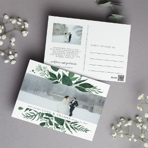 Wild Forest   Hochzeitsszenario Foto Vielen Dank Postkarte