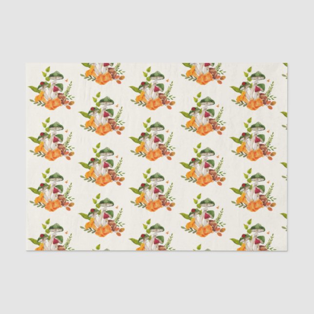 Wild Forest Mushroom Harvest Seidenpapier (Vorderseite)