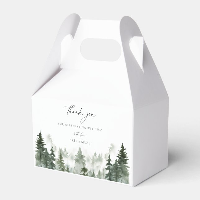 Wild Forest Pines Wedding Danke Geschenkschachtel (Vorderseite)