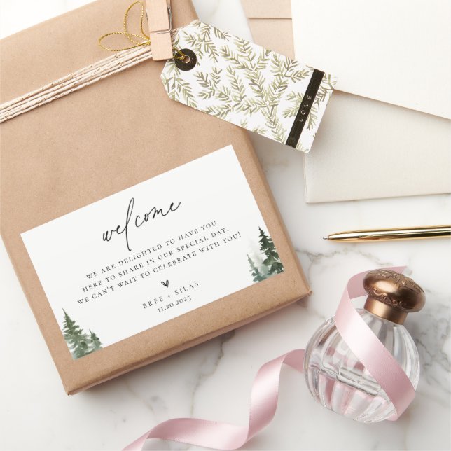 Wild-Forest Pines Willkommen Rechteckiger Aufkleber (Schenken)