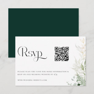 Wild Forest Wedding QR Code RSVP Card Karte
