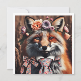 Wild fox wearing a tie cute  einladung