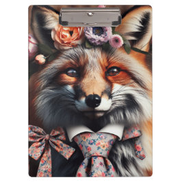 Wild fox wearing a tie cute  klemmbrett