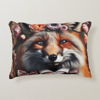 Wild fox wearing a tie cute pillow dekokissen