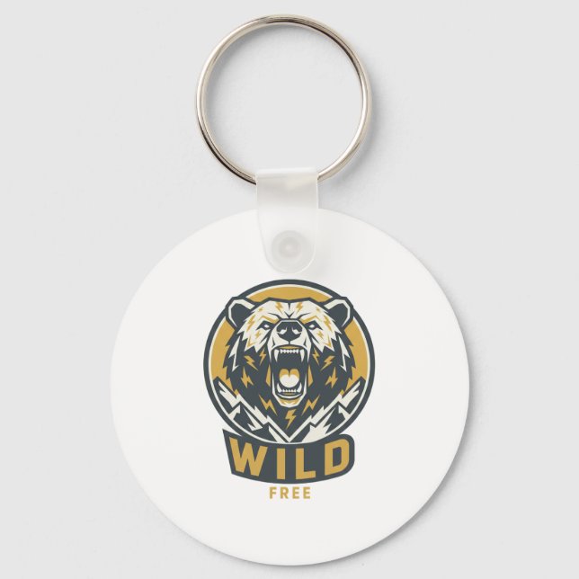 WILD & FREE Bären-Emblem-Schlüsselanhänger  Schlüsselanhänger (Vorderseite)