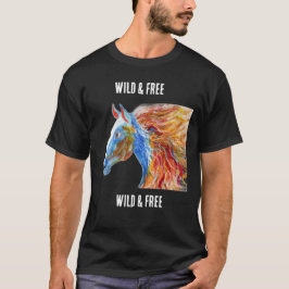 Wild & Free colorful horse T-Shirt