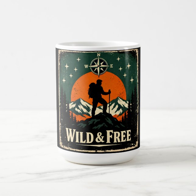 Wild & Free – Outdoor Freedom Nature Spirit Kaffeetasse (Mittel)