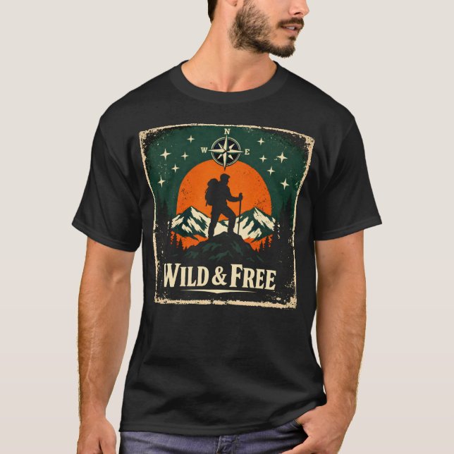 Wild & Free – Outdoor Freedom Nature Spirit Tee (Vorderseite)
