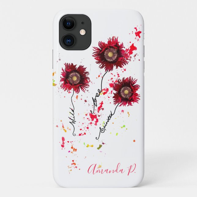 Wild Free Spirited paint Spritzer poppies Case-Mate iPhone Hülle (Rückseite)