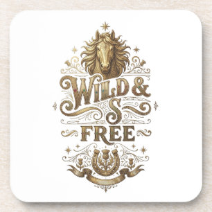 Wild & Free Vintage Pferd Western Retro Getränkeun Getränkeuntersetzer