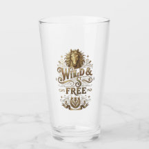 Wild & Free Vintage Pferd Western Retro Glas Tumbl