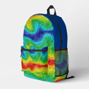 Wild Fun Rainbow Liquid Melty Pattern Bedruckter Rucksack