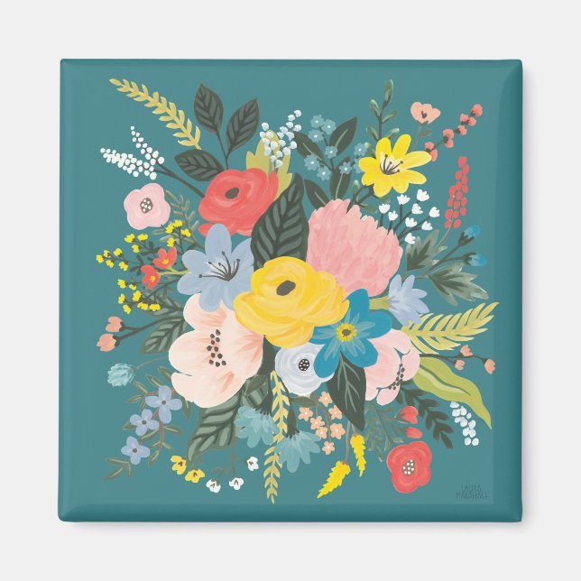 Wild-Garden-Blume Magnet (Vorne)