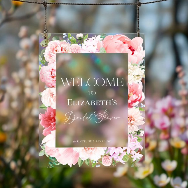 Wild Garden Brautparty Willkommen Akryllisches Zei Acrylschild (Von Creator hochgeladen)