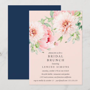 Wild Garden Dahlia Bouquet Bridal Brunch Wedding Einladung