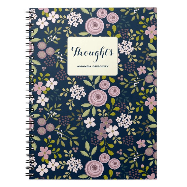 Wild Garden Floral Personalisiert Notebook Notizblock (Vorderseite)