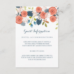 Wild Garden Floral Wedding Guest Info Insert Card