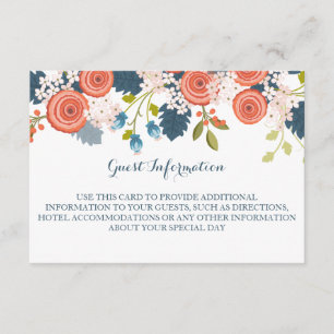 Wild Garden Floral Wedding Guest Information Card Begleitkarte