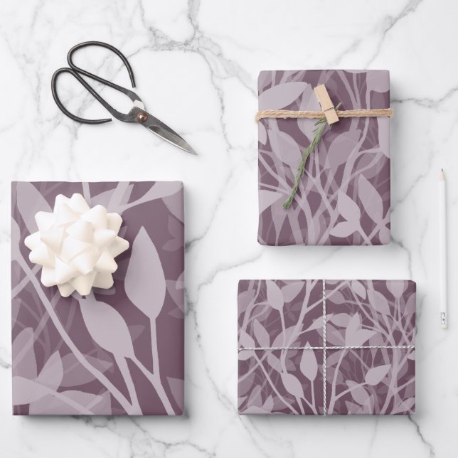 Wild Garden Mist Soft Botanical Foliage Geschenkpapier Set (Vorderseite)