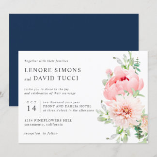 Wild Garden | Rosa botanische Hochzeit Einladung