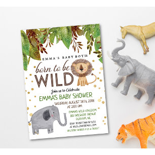 Wild geboren werden Dschungel-Baby-Shower-Einladun Einladung