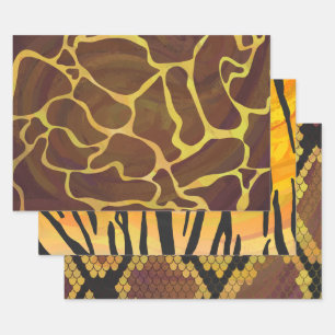 Wild gedruckte Muster Geschenkpapier Set