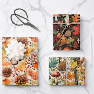 Wild gemahlene Pilze Umschlagpapier flaches Set vo Geschenkpapier Set