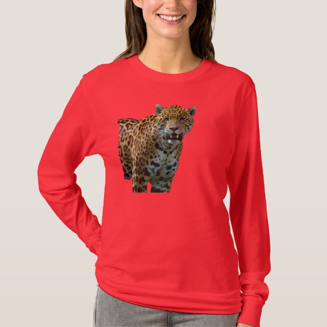 Wild Gepunktet Jaguar Big Cat Designer Shirt (Vorderseite)