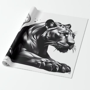 Wild gestaltetes Black Pantha Geschenkpapier