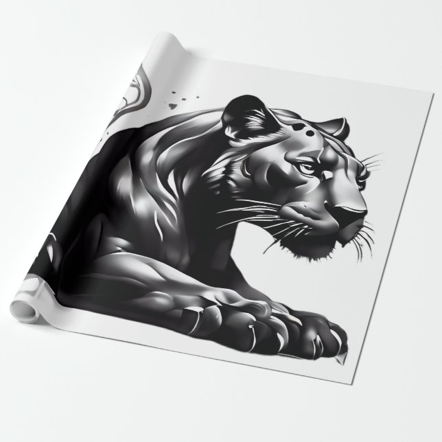 Wild gestaltetes Black Pantha Geschenkpapier (Ungerollt)