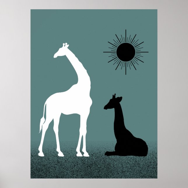 Wild gestaltetes Giraffe-Poster Poster (Vorne)