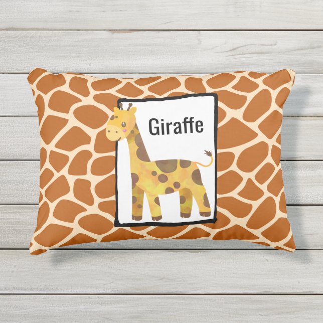 Wild Giraffe Skin Muster mit einer Giraffe Zeichne Kissen Für Draußen (Vorderseite)