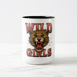 Wild Girls Leopard Graphic Mug Zweifarbige Tasse