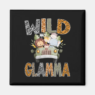 Wild Glamma 1. Geburtstag Zoo Safari Jungle Tier Magnet