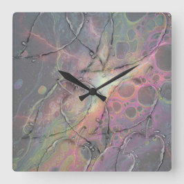 Wild Glass leaves Quadratische Wanduhr