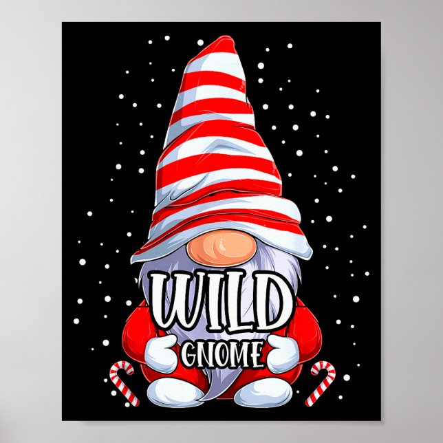 Wild Gnome Christmas Pajamas Matching Family Group Poster (Vorne)