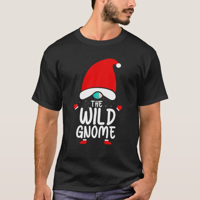 Wild Gnome Niedlich Funny Christmas Pajama Matchin T-Shirt (Vorderseite)