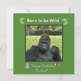 Wild Gorilla Birthday Jungle Theme Einladung