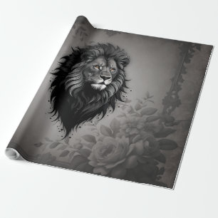 Wild Grace: auffallendes Portrait eines Löwen Geschenkpapier