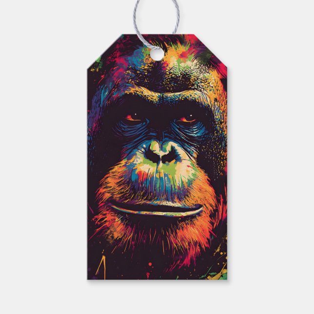 Wild Graffiti Urban Jungle Gorilla Geschenkanhänger (Vorderseite)