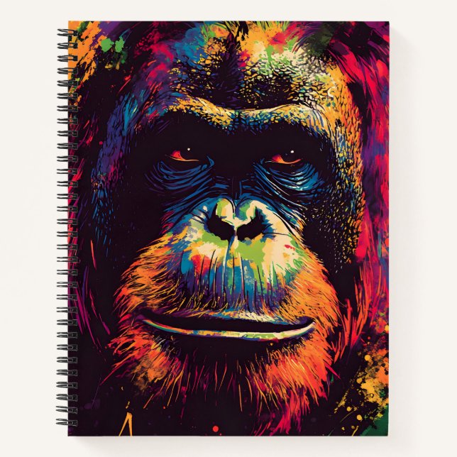 Wild Graffiti Urban Jungle Gorilla Notizbuch (Vorderseite)